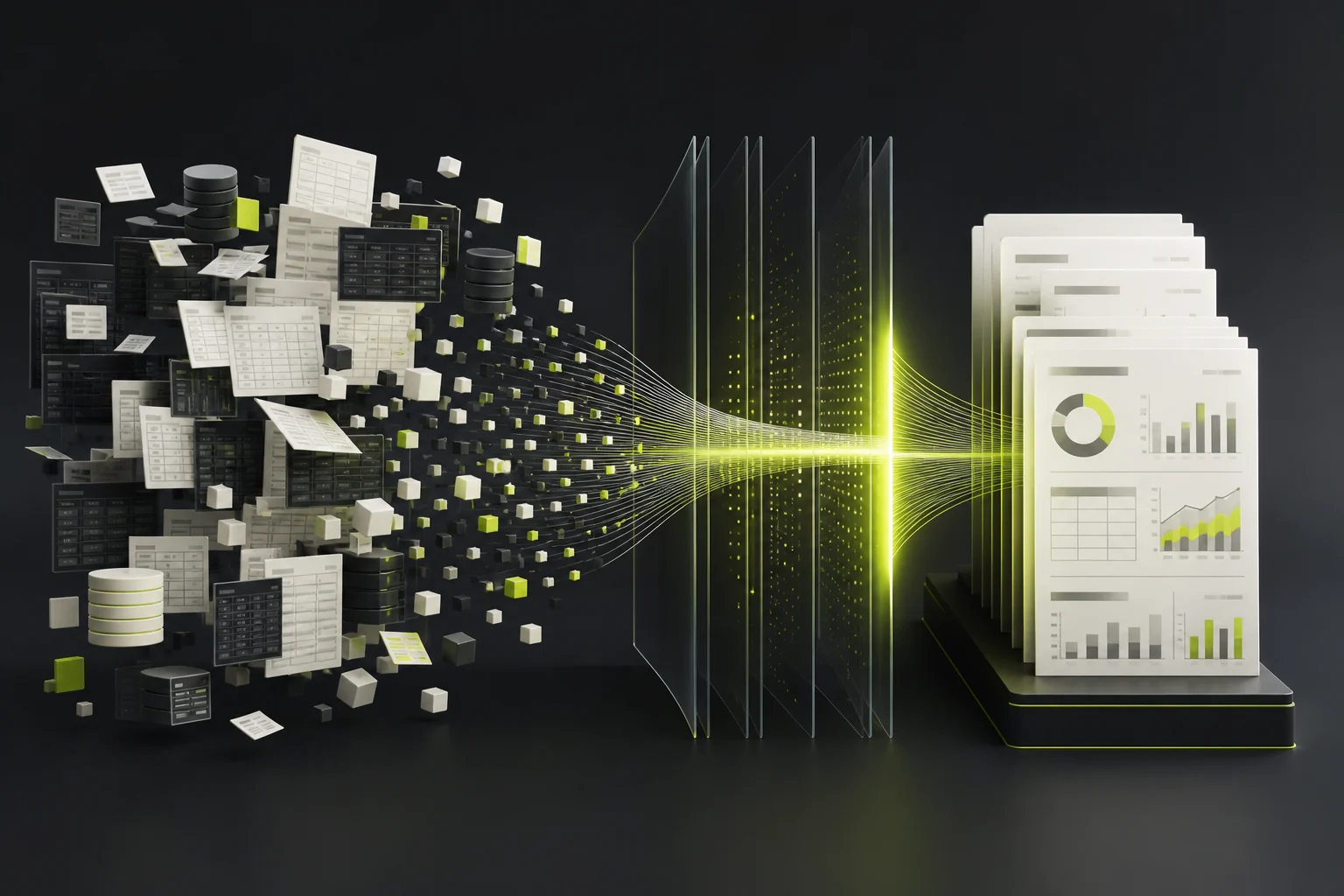 Accounting data exports being converted into standardized reports