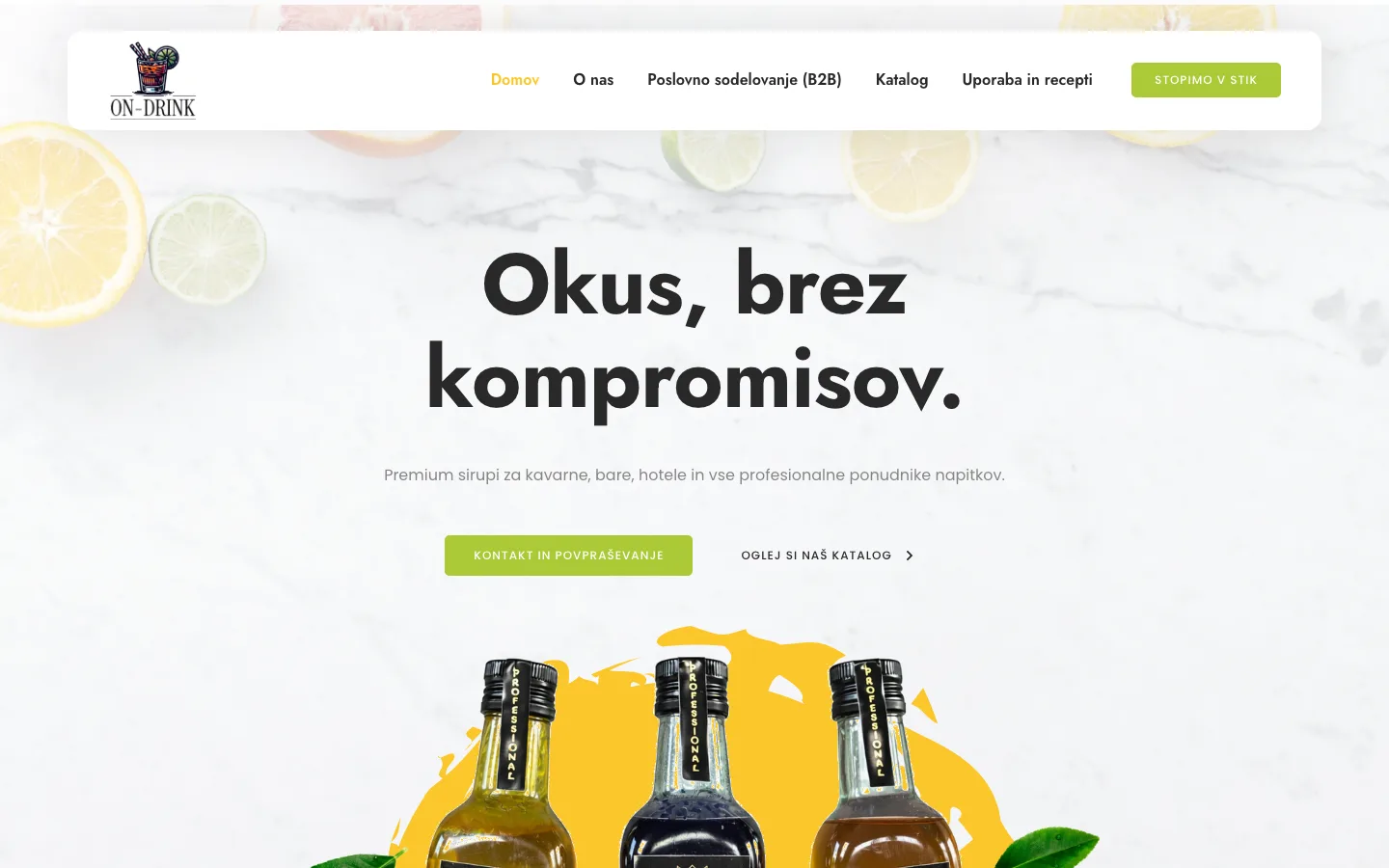 On Drink website